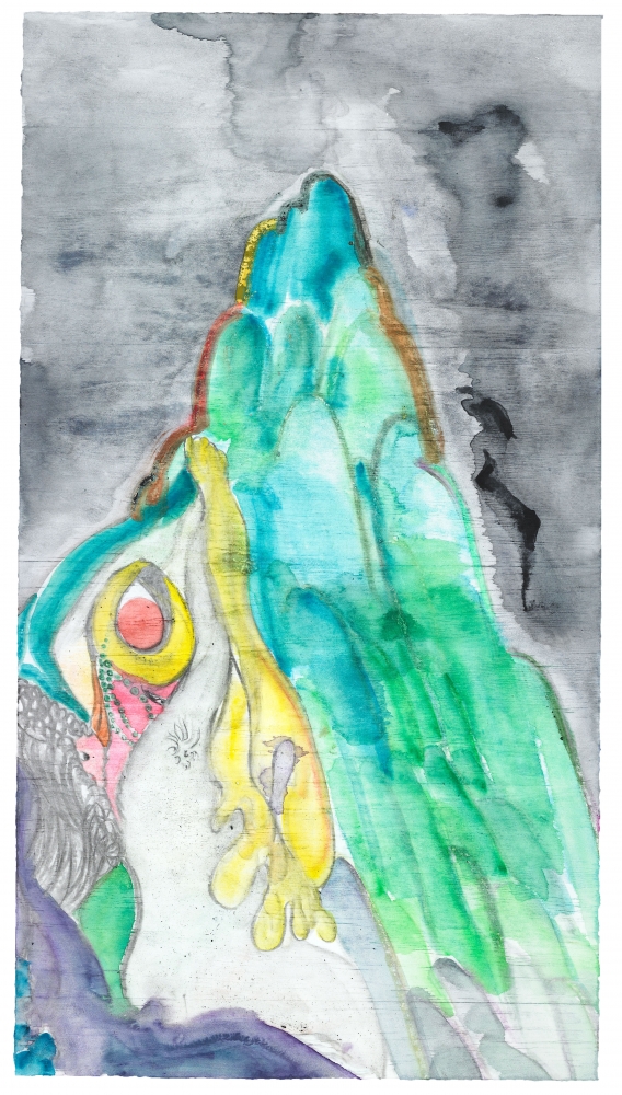 Voyeur, Crocale&amp;#39;s Embrace 6, 2010
Monotype in watercolor, pastel, charcoal and colored pencil&amp;nbsp;
41 x 22 1/2 inches&amp;nbsp;