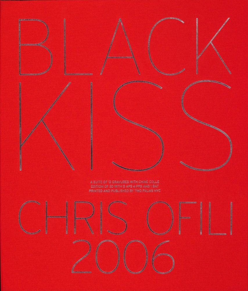 Black Kiss (Portfolio Box), 2006
Portfolio of 13 gravures with chine coll&amp;eacute;, title page, and colophon on Somerset paper handtorn to size in a cloth-covered box with silver stamping.
21 x 17 inches
Edition&amp;nbsp;of 20