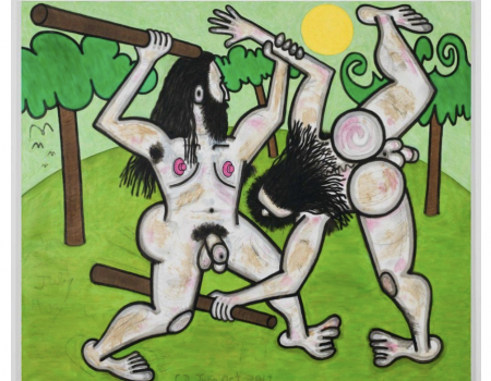 In A New Body of Paintings, Carroll Dunham Explores A Taboo: The Male Nude